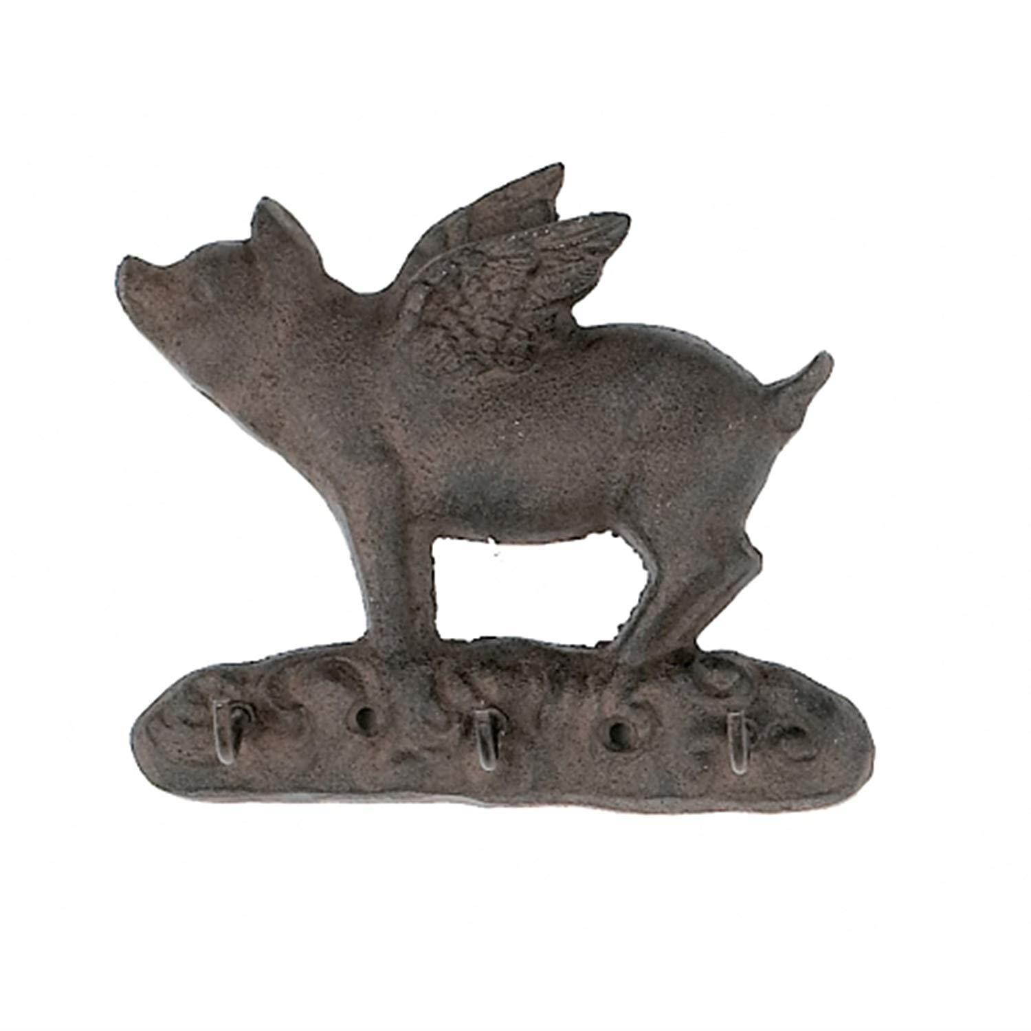 1 X Iron Angel Pig Key Rack ~ Flying Pig Key Holder