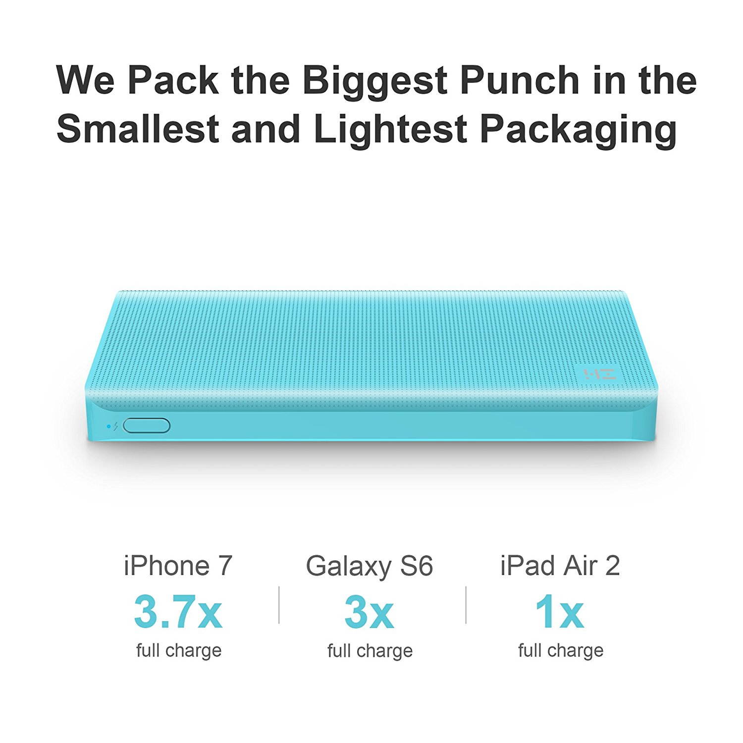 ZMI PowerPack 10K Smallest Lightest 10000mAh Battery Pack Fast Charging Portable Charger Pocket Power Bank for iPhone iPad Samsung (Nexus Pixel 2/XL Require Special Cord) Phone Cords Sold Separately