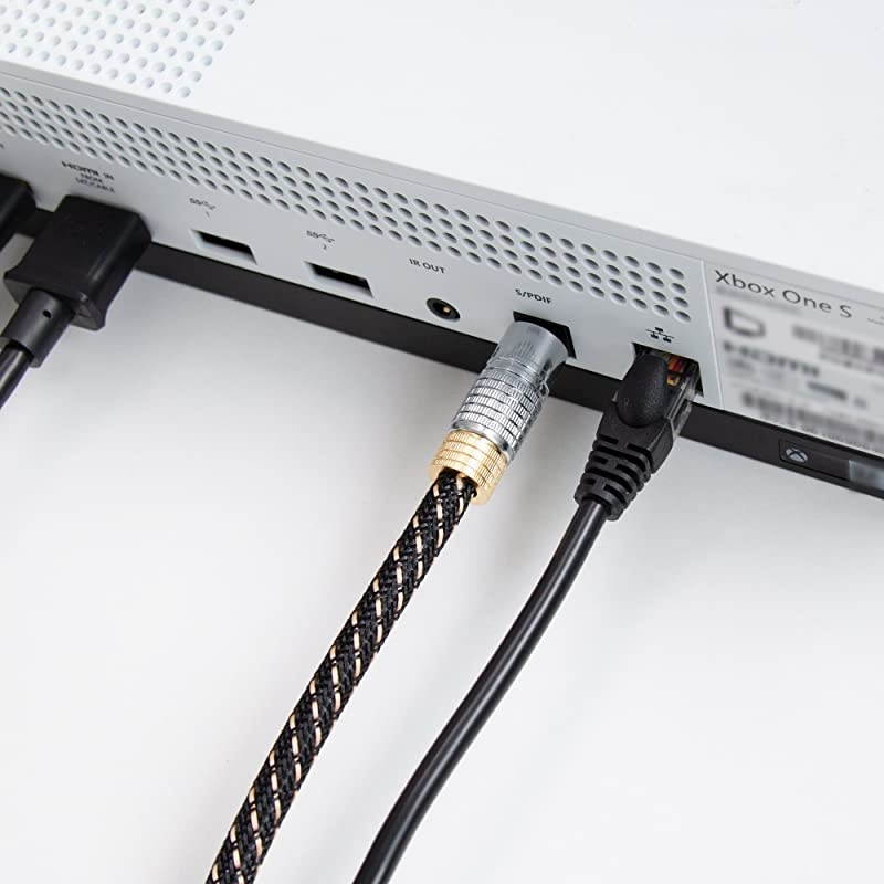 2Pack Toslink Toslink Optical Digital Optical Audio 6 Feet with Metal Connectors and Braided Jacket