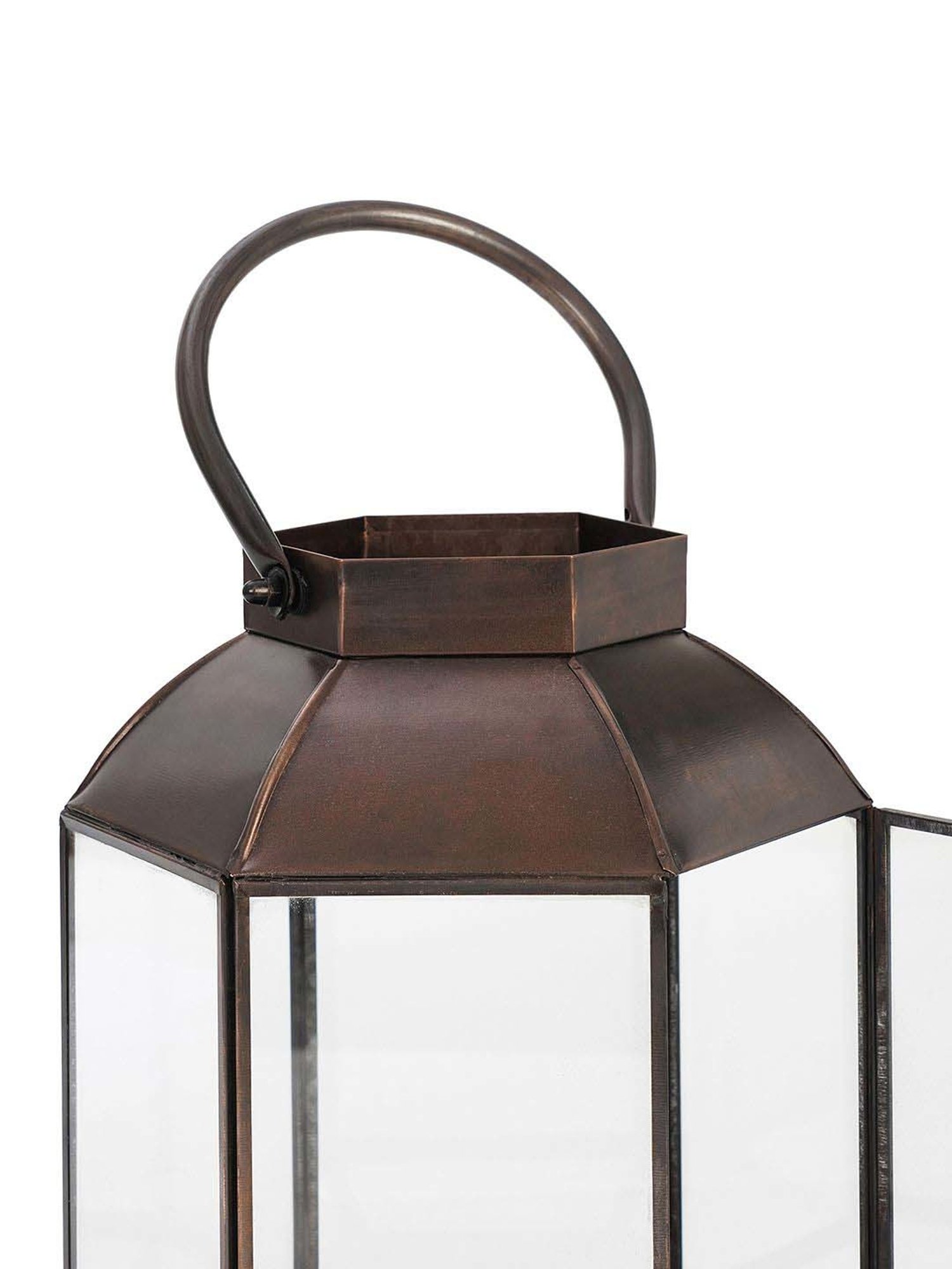 Pure Home and Living Brown Metal Antique Finish Lantern
