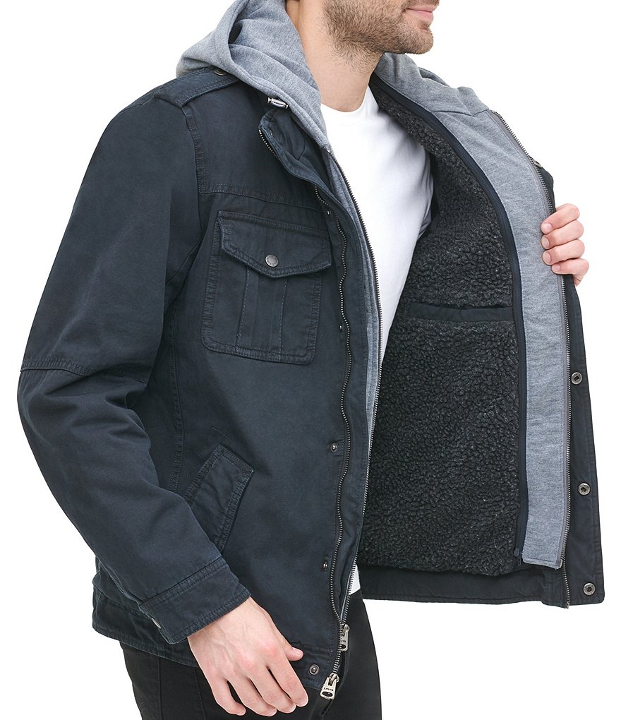 Levi's&reg; Twill Hooded Military Trucker Jacket