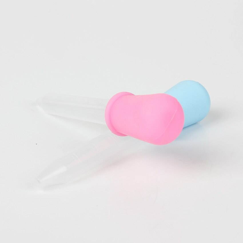 5ML Liquid Dropper, Silicone and Clear Plastic Transfer Droppers for Candy Molds Baby Feeder Oil Kitchen, Detachable Cleaning