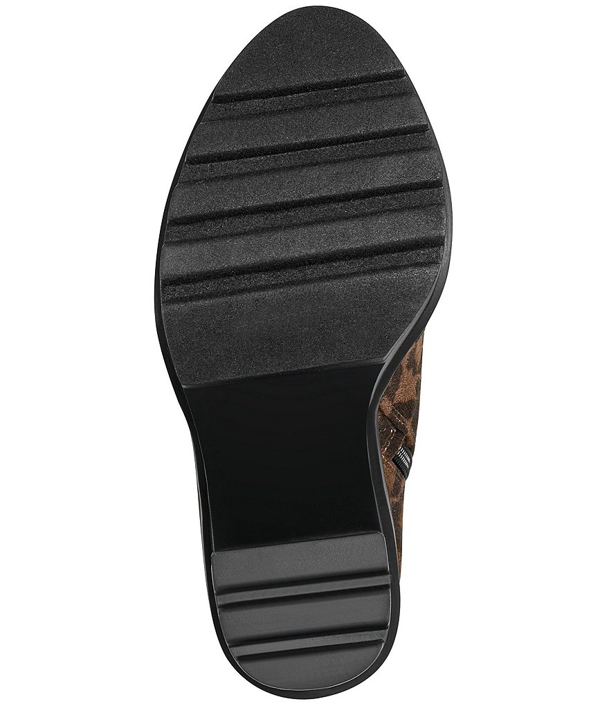 Jessica Simpson Lizzah Leopard Print Peep Toe Platform Block Heel Lug Sole Booties