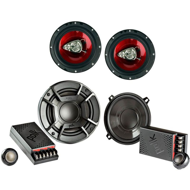 Polk Audio 5.25" 2 Way Car Speakers + Boss 6.5 Inch 3-Way Car Audio Speakers