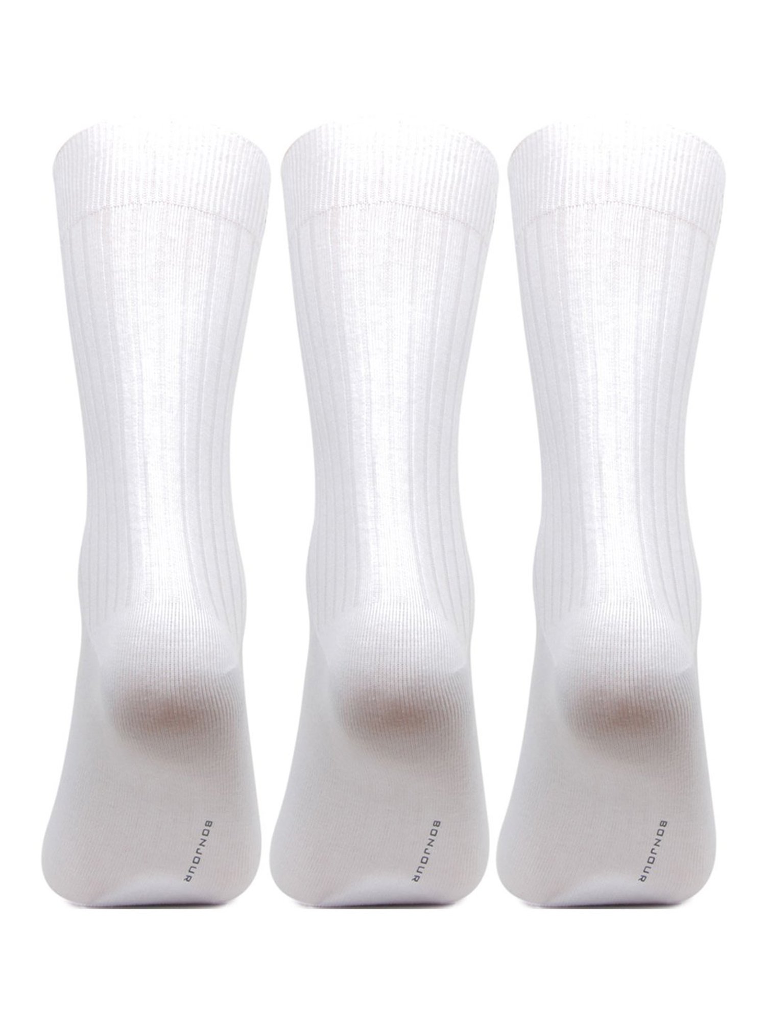 Bonjour White Striped Socks - Pack of 3