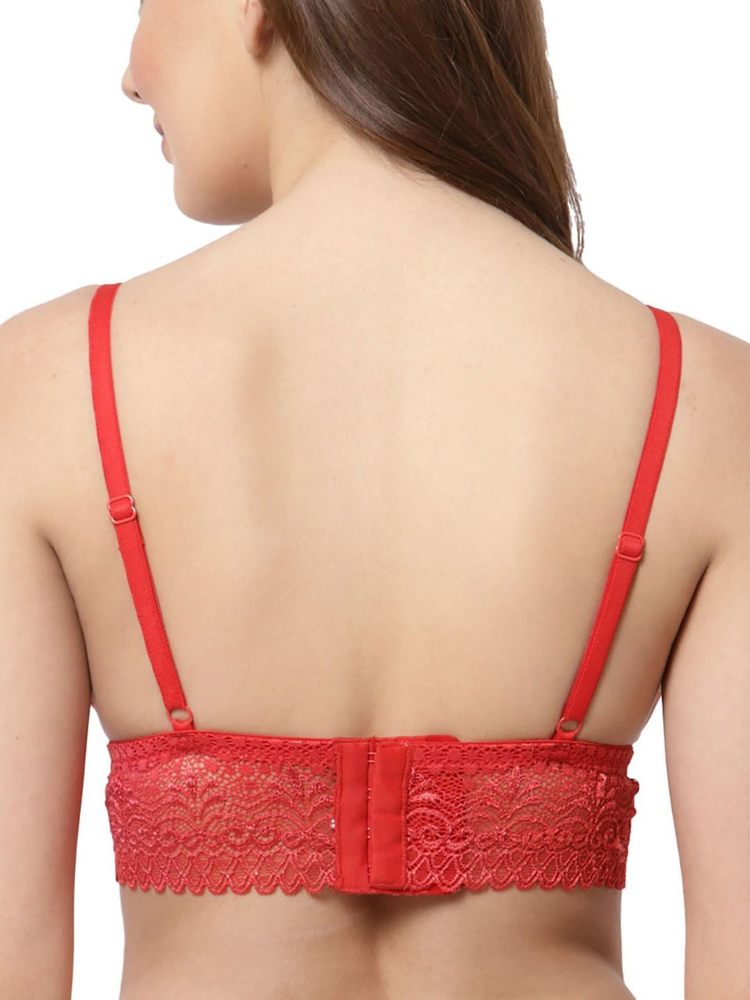 Cukoo Black & Red Lace Full Coverage Bra (Pack Of 2)