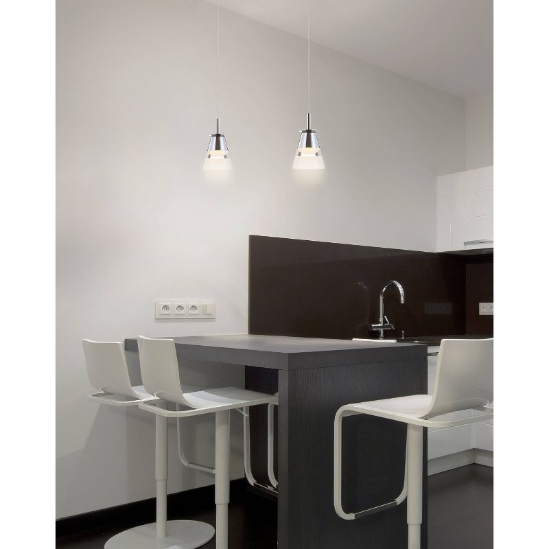 5" LED Metal Adjustable Alain Pendant Chrome - Jonathan Y