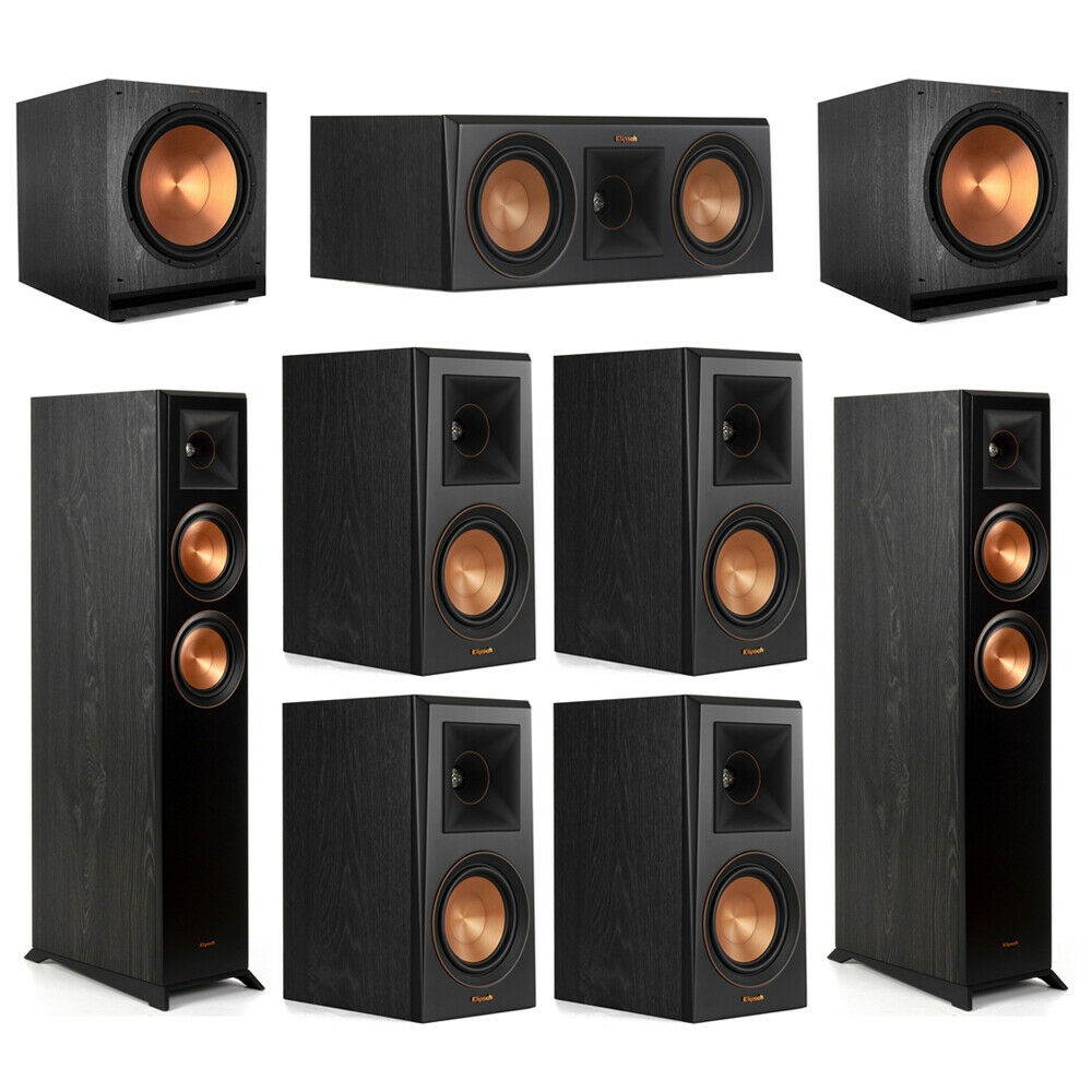 Klipsch 7.2 Ebony Home Theater System-2RP-5000F,1RP-500C,4 RP-500M,2SPL-150 Subs