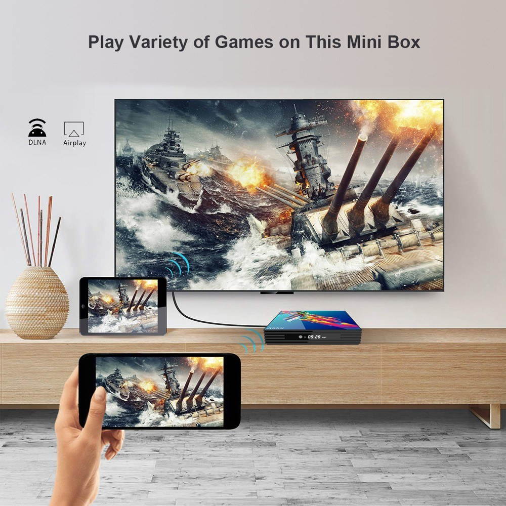 A95X R3 Smart Android 9.0 TV Box RK3318 Quad Core 64 Bit 4GB/32GB UHD 4K VP9 H.265 2.4G / 5G WiFi BT4.2 HD Media Player Display Screen Remote Control