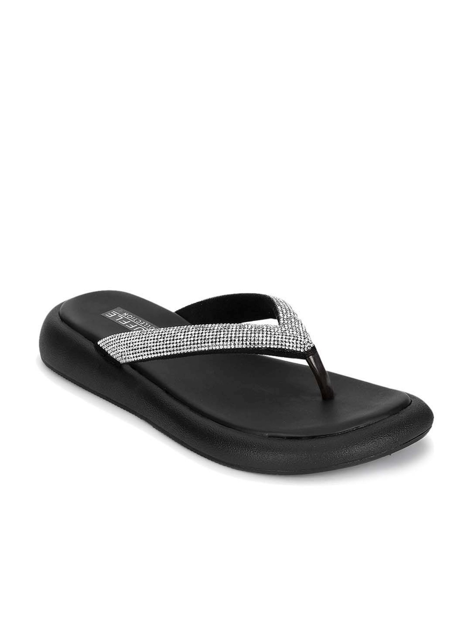 Truffle Collection Women's Black Thong Sandals