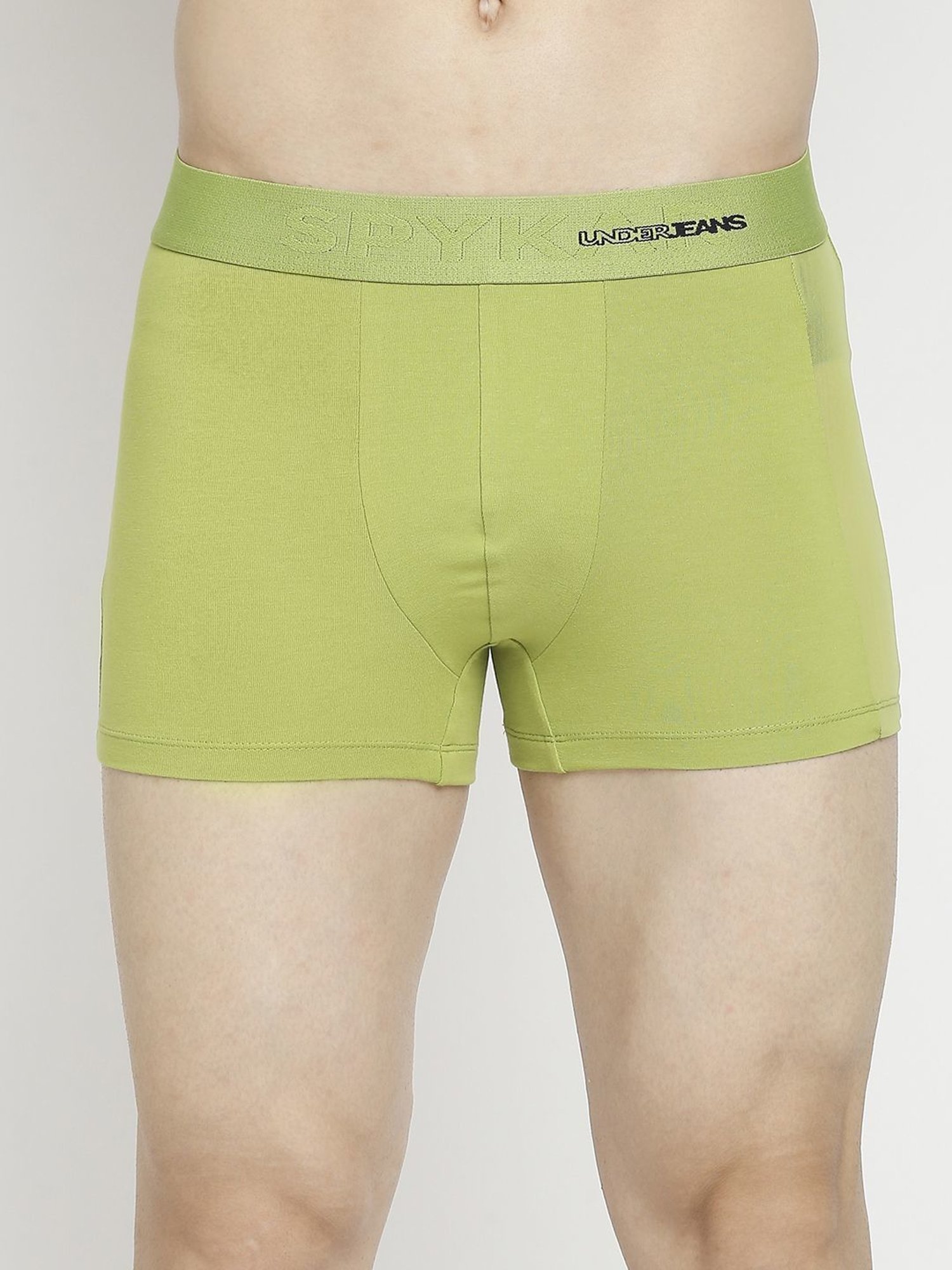 UnderJeans by Spykar Green Regular Fit Trunks
