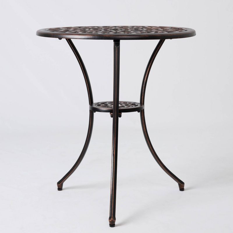 3pc Cast Aluminum Patio Bistro Set Antique Bronze - Balkene Home