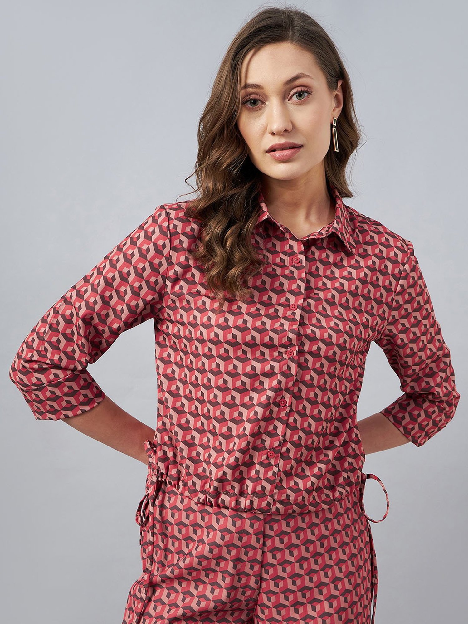 Marie Claire Red Printed Top