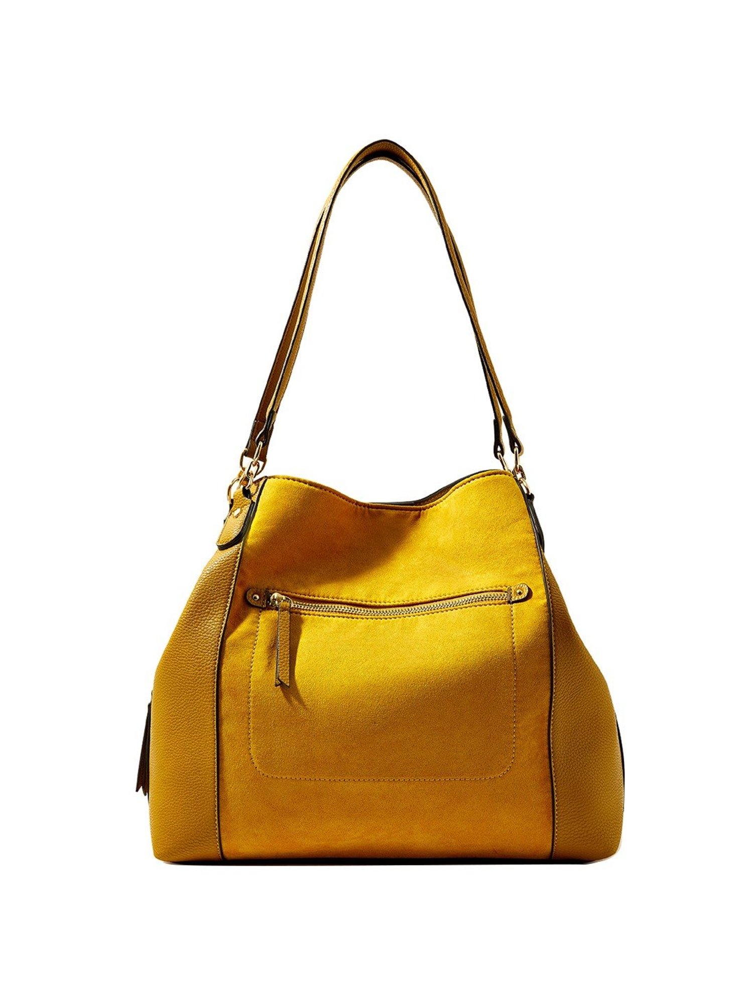 Accessorize London Yellow Solid Medium Hobo Handbag