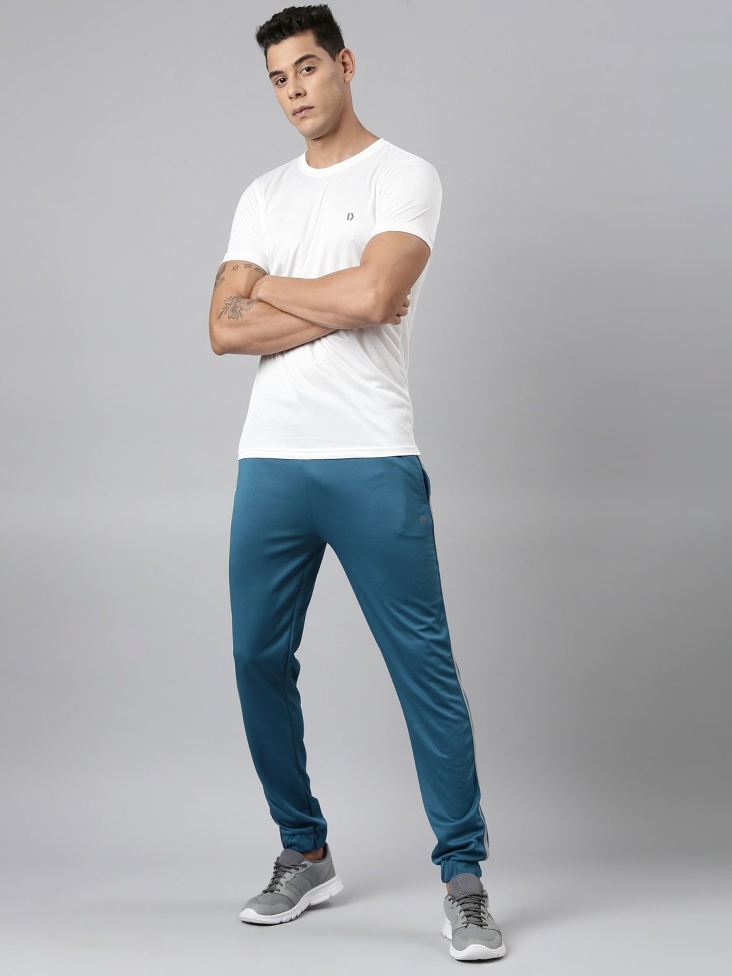Dixcy Scott Originals Teal Cotton Regular Fit Sports Joggers
