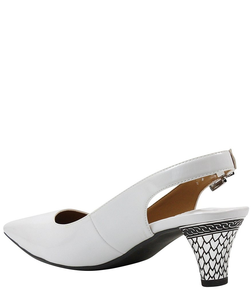 J. Renee Mayetta Slingback Pearlized Patent Dress Metal Heel Pumps
