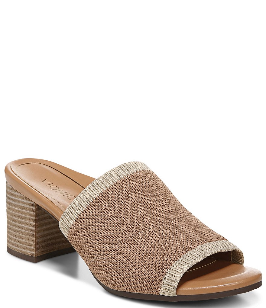 Vionic Fleur Knit Block Heel Mules
