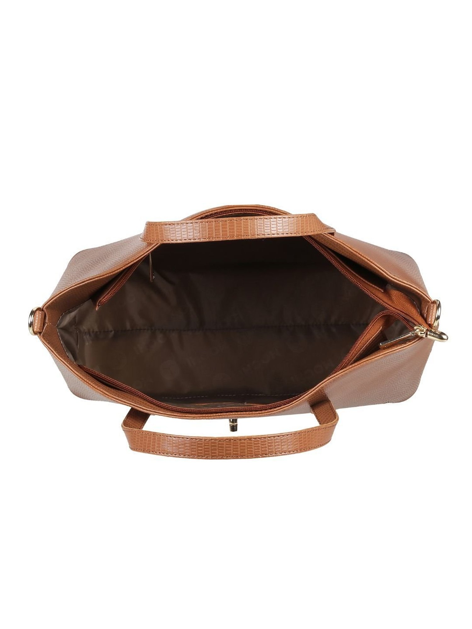 Mochi Brown Textured Medium Satchel Handbag