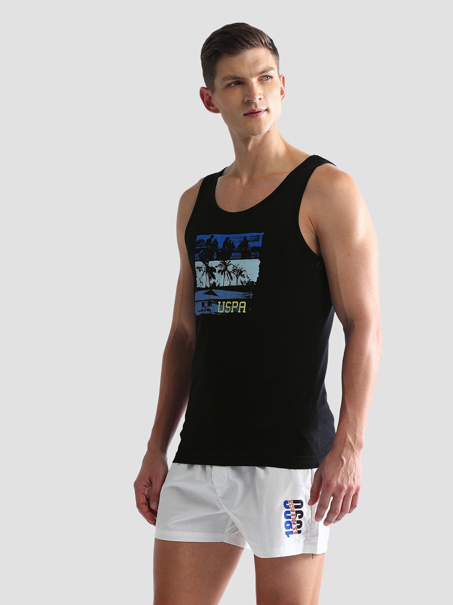 Cantabil Navy Blue Cotton Regular Fit Vest