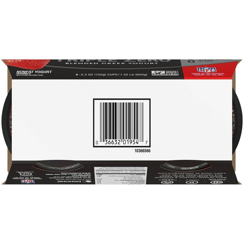 Dannon Oikos Triple Zero Greek Strawberry Yogurt - 21.2oz/4ct