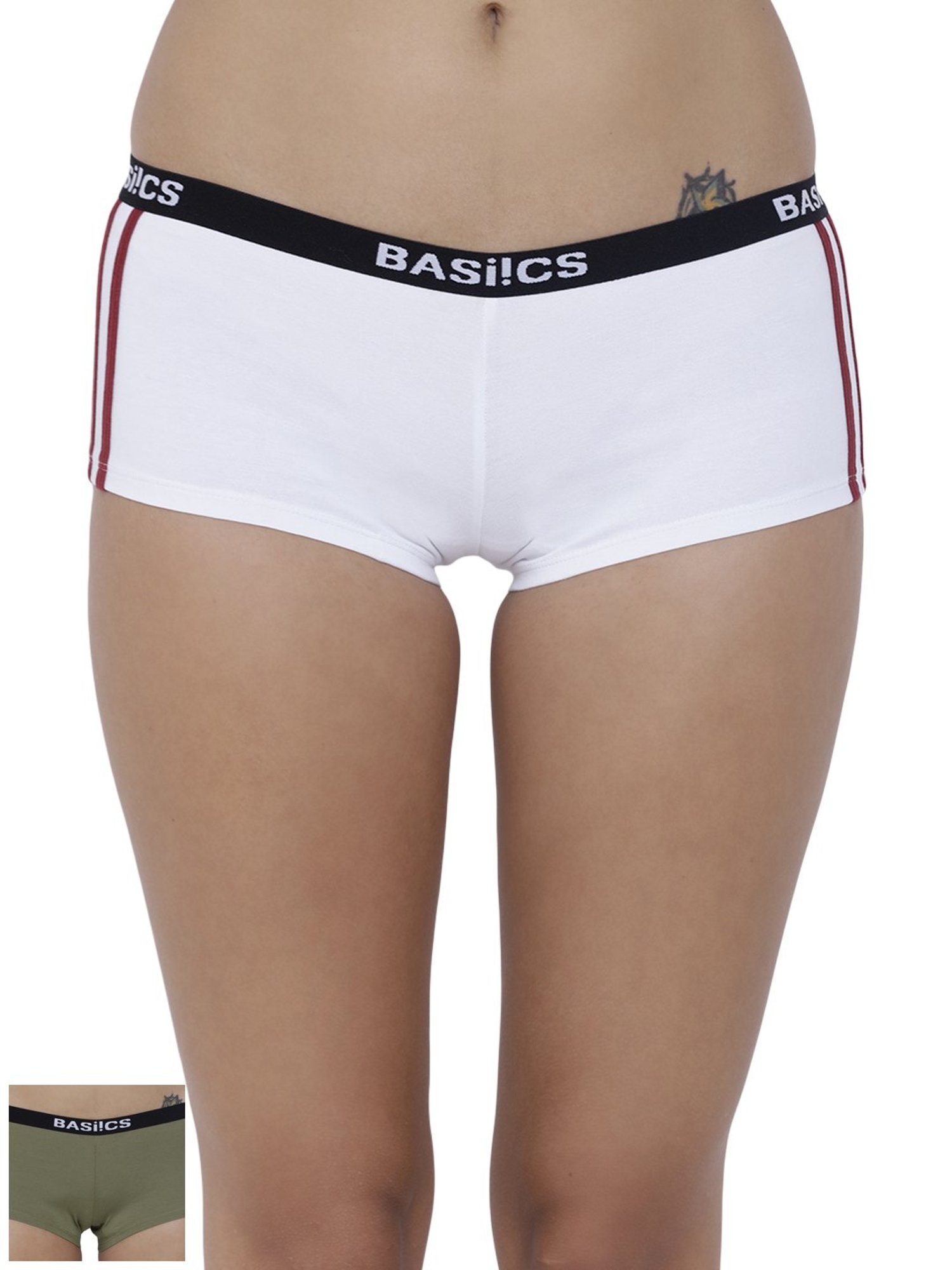 BASIICS by La Intimo Multicolor Cotton Boyshort ( Pack Of 2 )