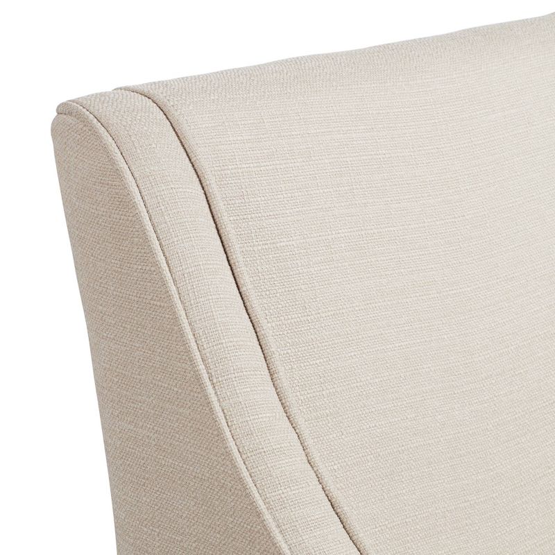 Elm Lane Dixon Ivory Fabric Swoop Arm Chair