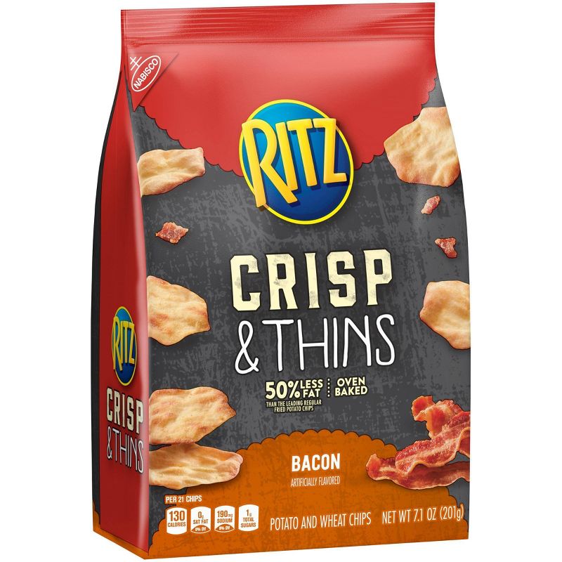 Ritz Crisp & Thins Bacon Potato And Wheat Chips - 7.1oz
