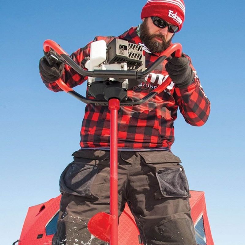 Eskimo F1 Viper 33cc Gas Engine w/ Rocket 10 Inch Bit Ice Fishing Auger Drill