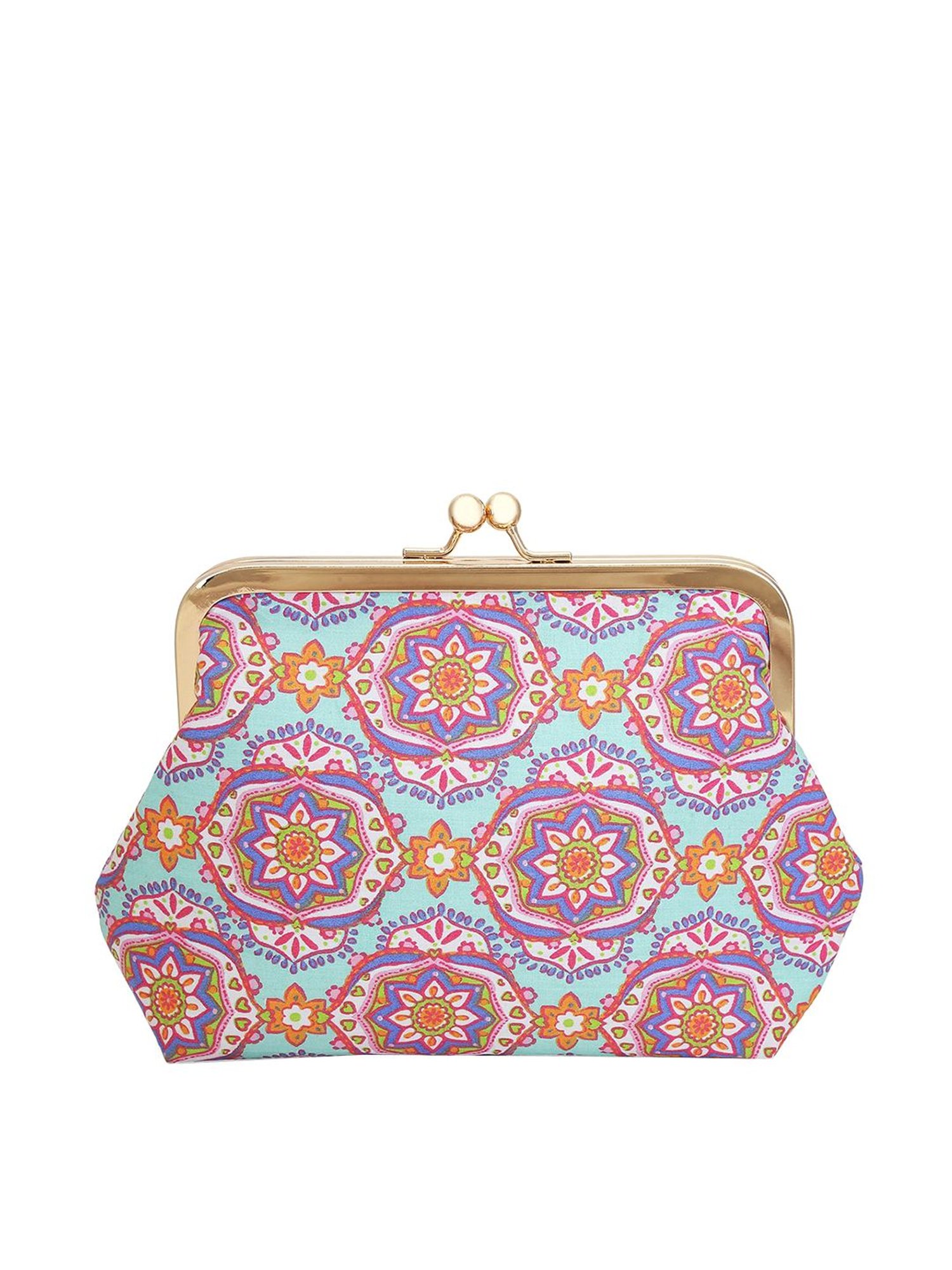 Tarini Nirula Pink & Blue Silk Clutch