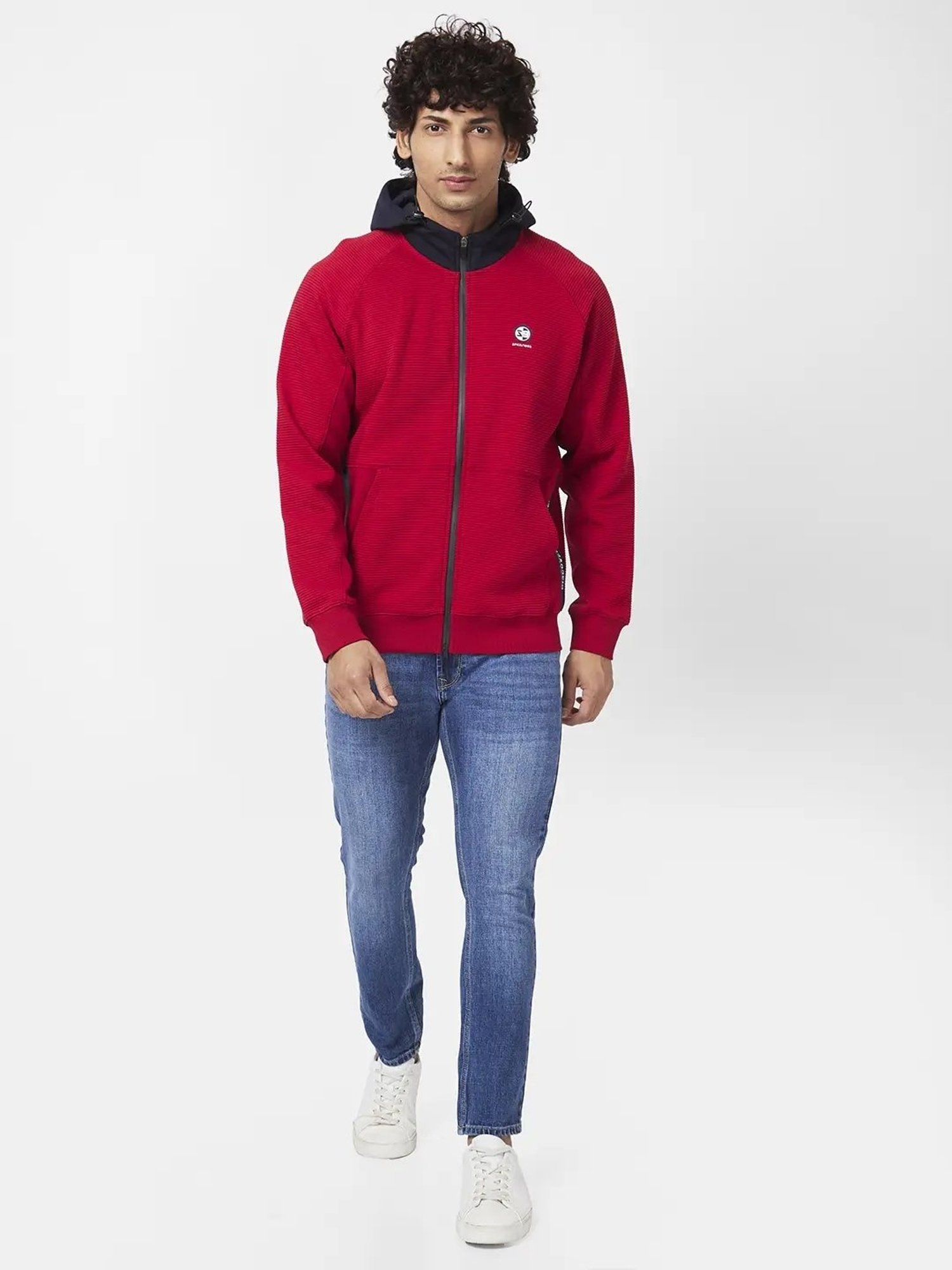 Spykar Red Slim Fit Sweatshirt