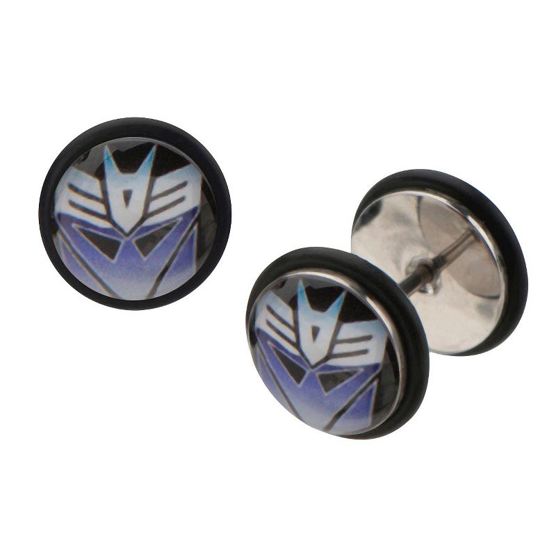 Women's Hasbro Transformers Decepticon Graphic Stainless Steel Screw Back Earrings