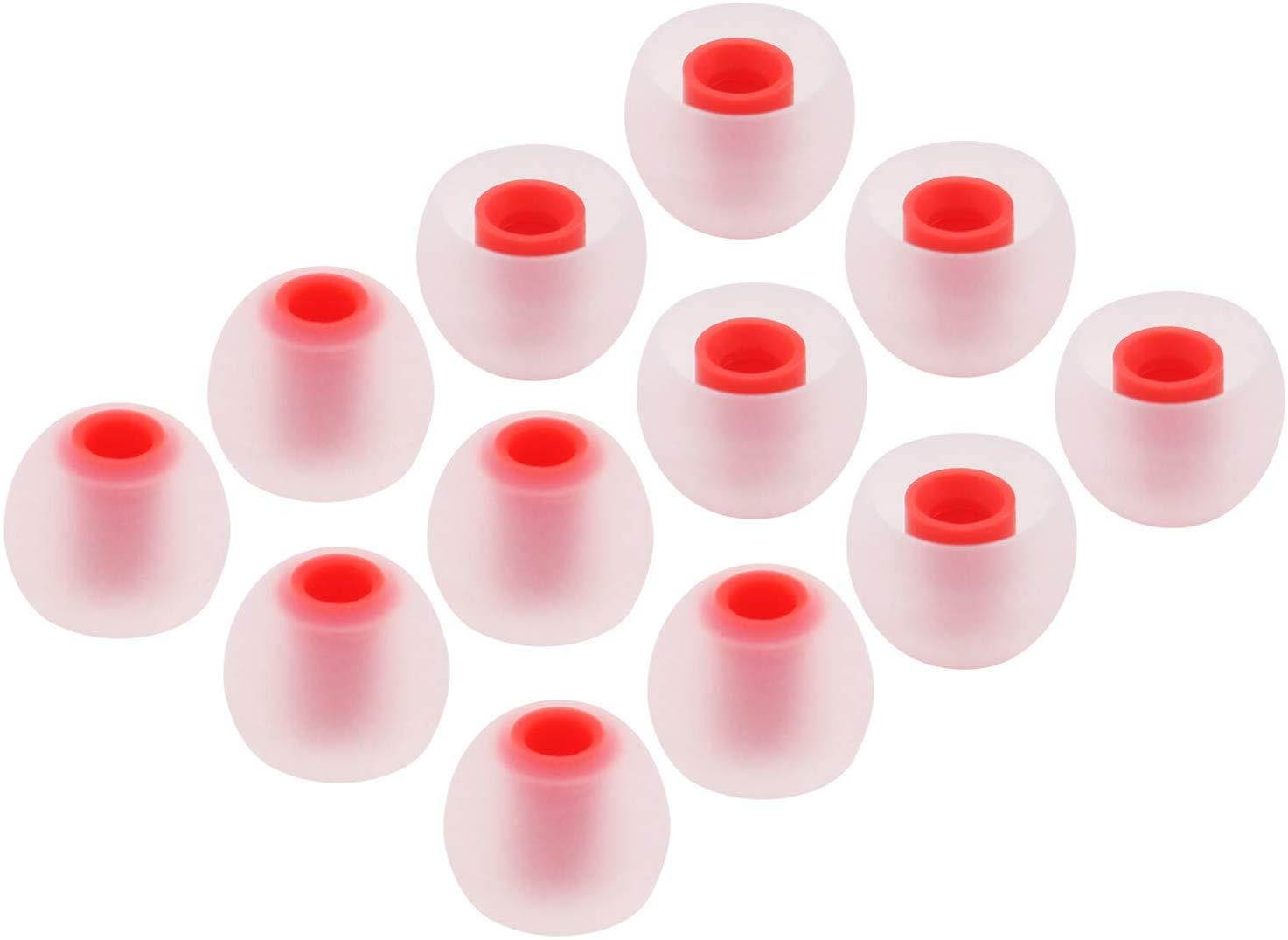 JNSA Replacement Ear Buds Tips Earbuds Eartips for Senso, Sony, Panasonic, Otium in-Ear Earphones [fit for Inner Hole 3.8mm-4.2mm Headphones ],Hybrid Silicone Tips 12 PCS - M Size (WRM)