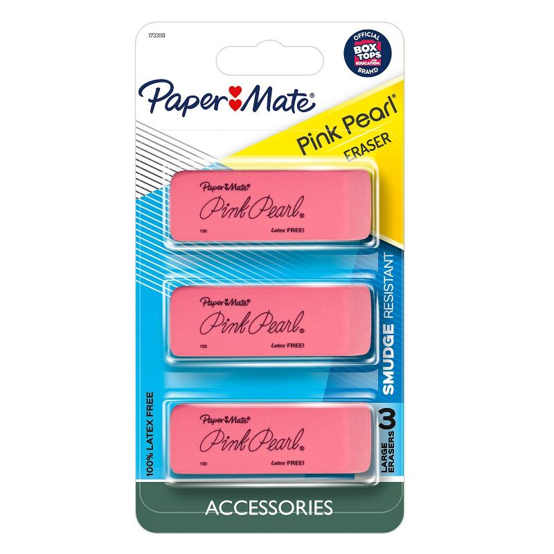 Paper Mate 3pk Erasers Pink Pearl