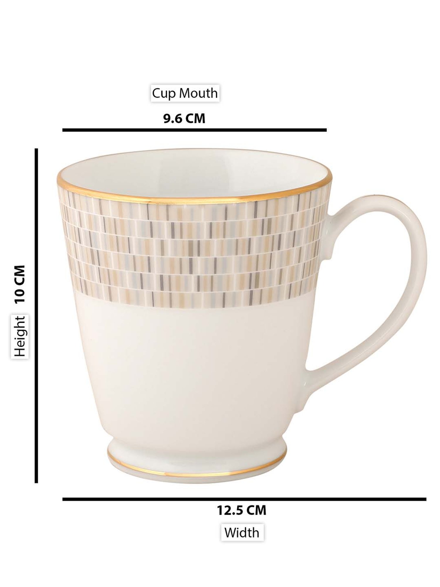NORITAKE Hearth Off-White & Brown Porcelain VILLE DE LUMIERE Milk Mug (0.37 L) - Set of 1