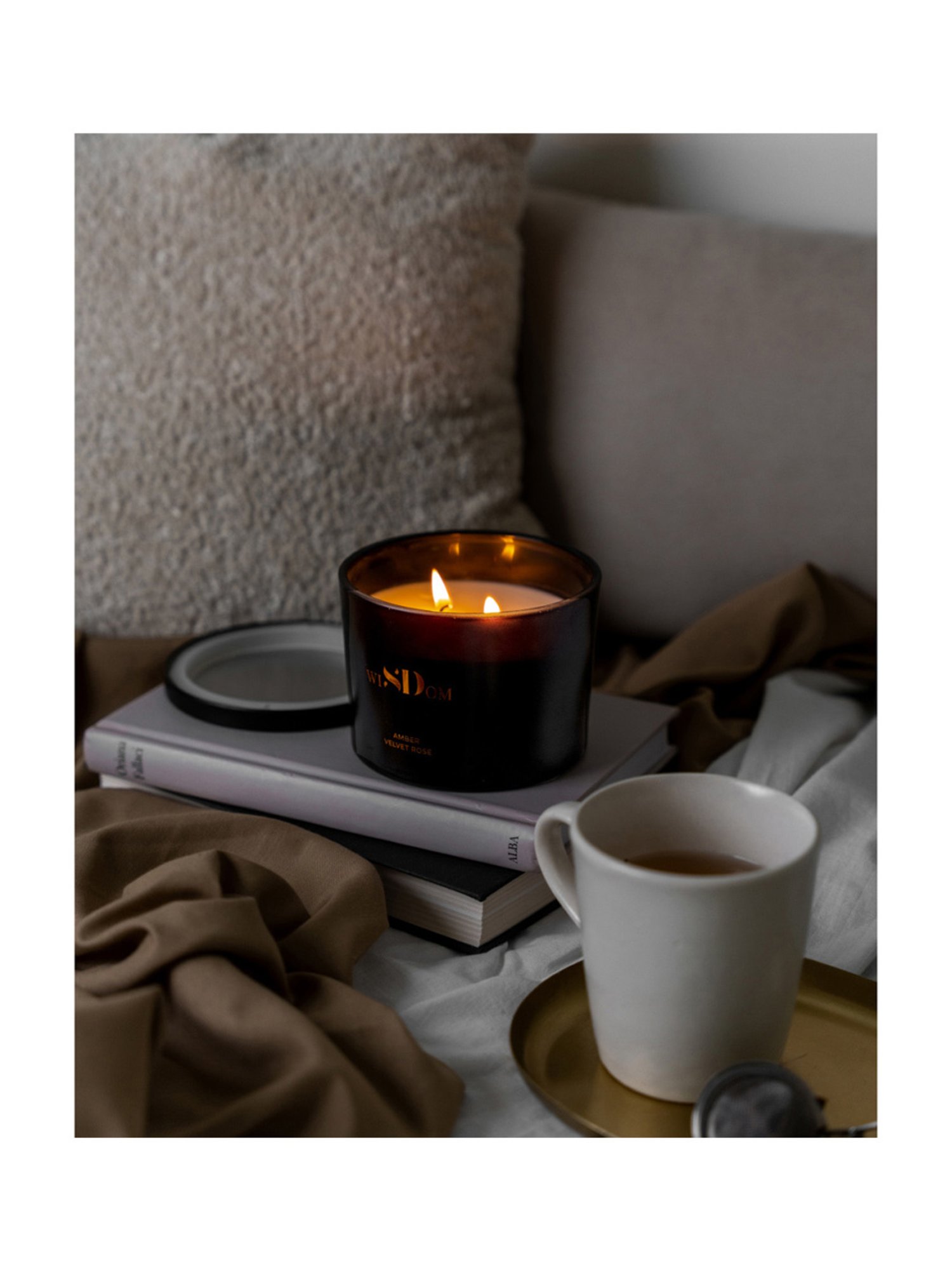 wiSDom by Sheetal Desai Amber & Velvet Rose Luxury Scented Candle - Set of 1