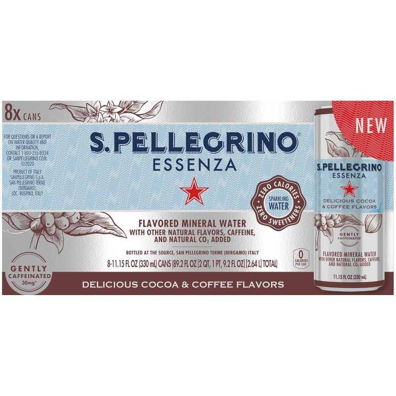 S.Pellegrino Essenza Delicious Cocoa & Coffee Flavors - 8pk/11.15 fl oz Cans