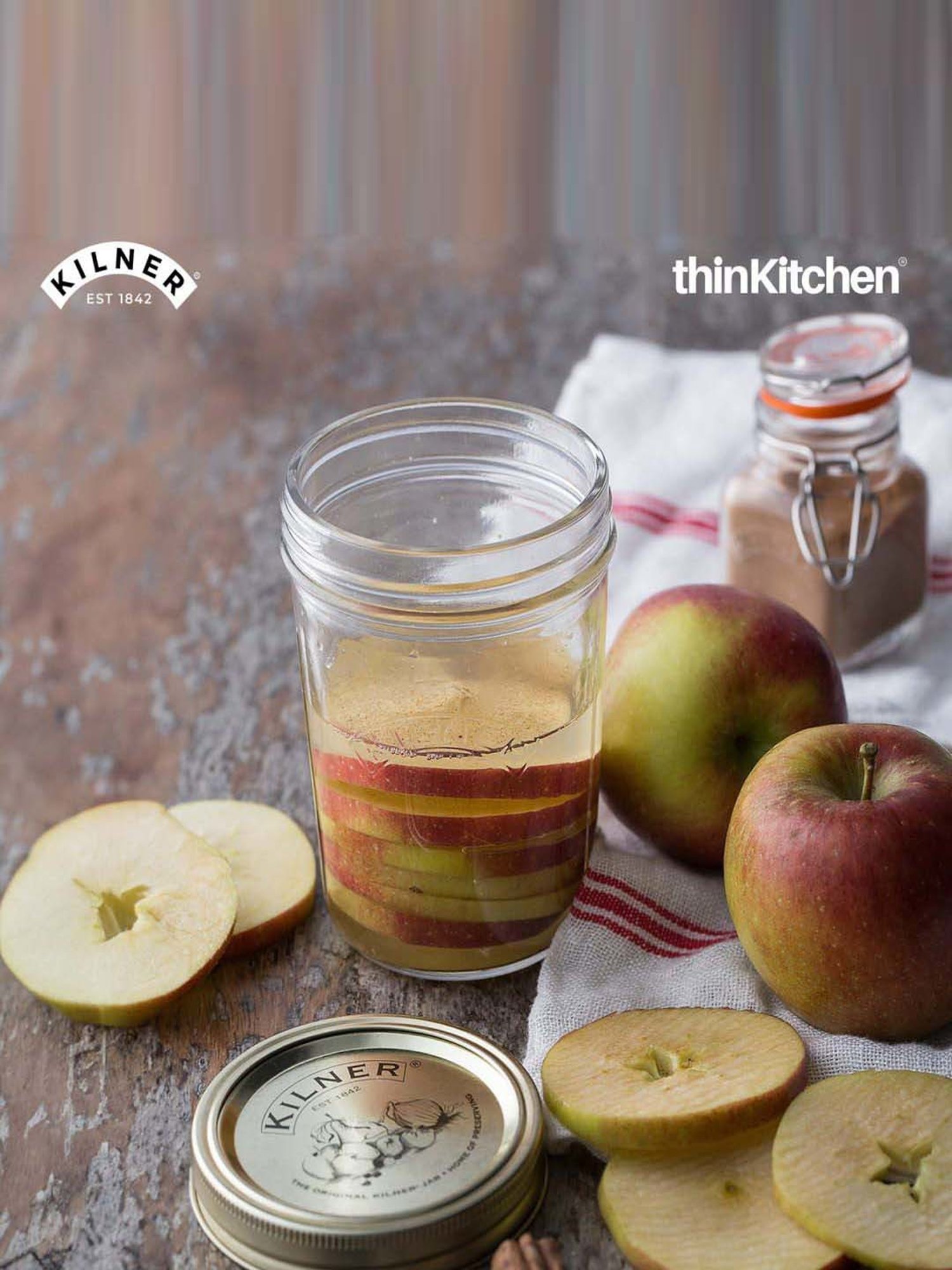 Kilner Transparent Glass 6-Piece Wide Mouth Screw Top Preservation Jar Set