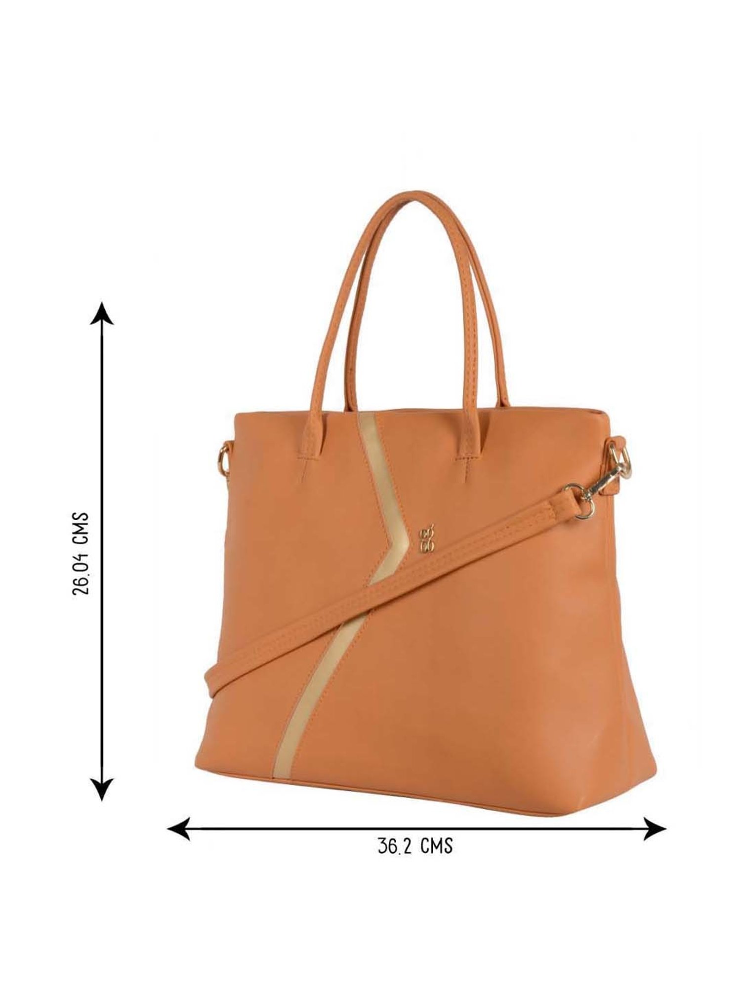 Baggit Orange Solid Medium Tote Handbag