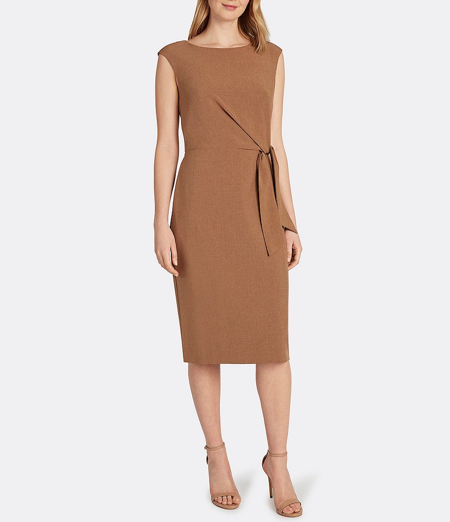 Tommy Hilfiger Paisley Chiffon Smocked Sleeveless Mock-Neck Midi A-Line Dress