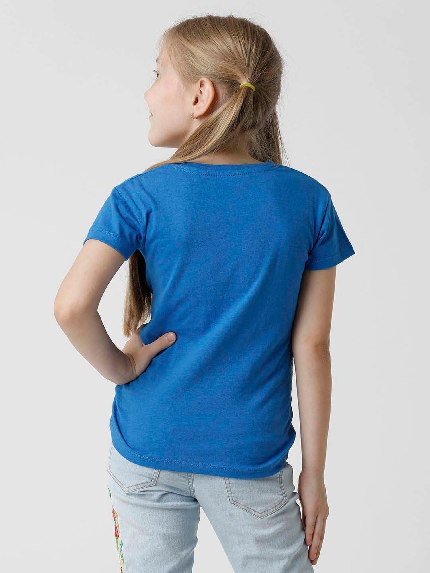 Kate & Oscar Kids Blue Cotton Floral Print T-Shirt