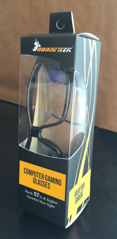 HornetTek Gaming Glasses GL-B104-BR with Blue Light Protection. Brown Frame. Comes with carrying pouch and cleaning cloth.