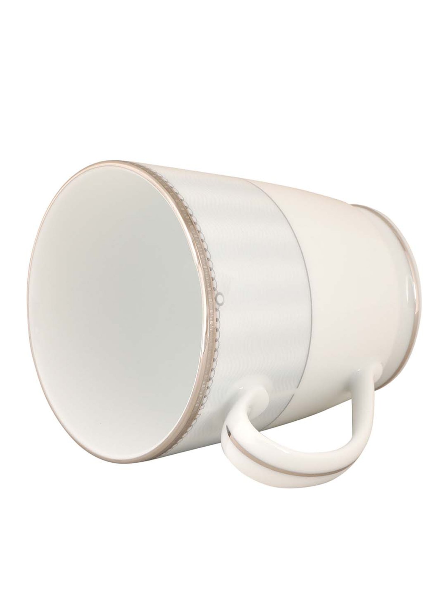 NORITAKE Hearth Off-White & Light Grey Porcelain Milk Mug (0.37 L) - Set of 1