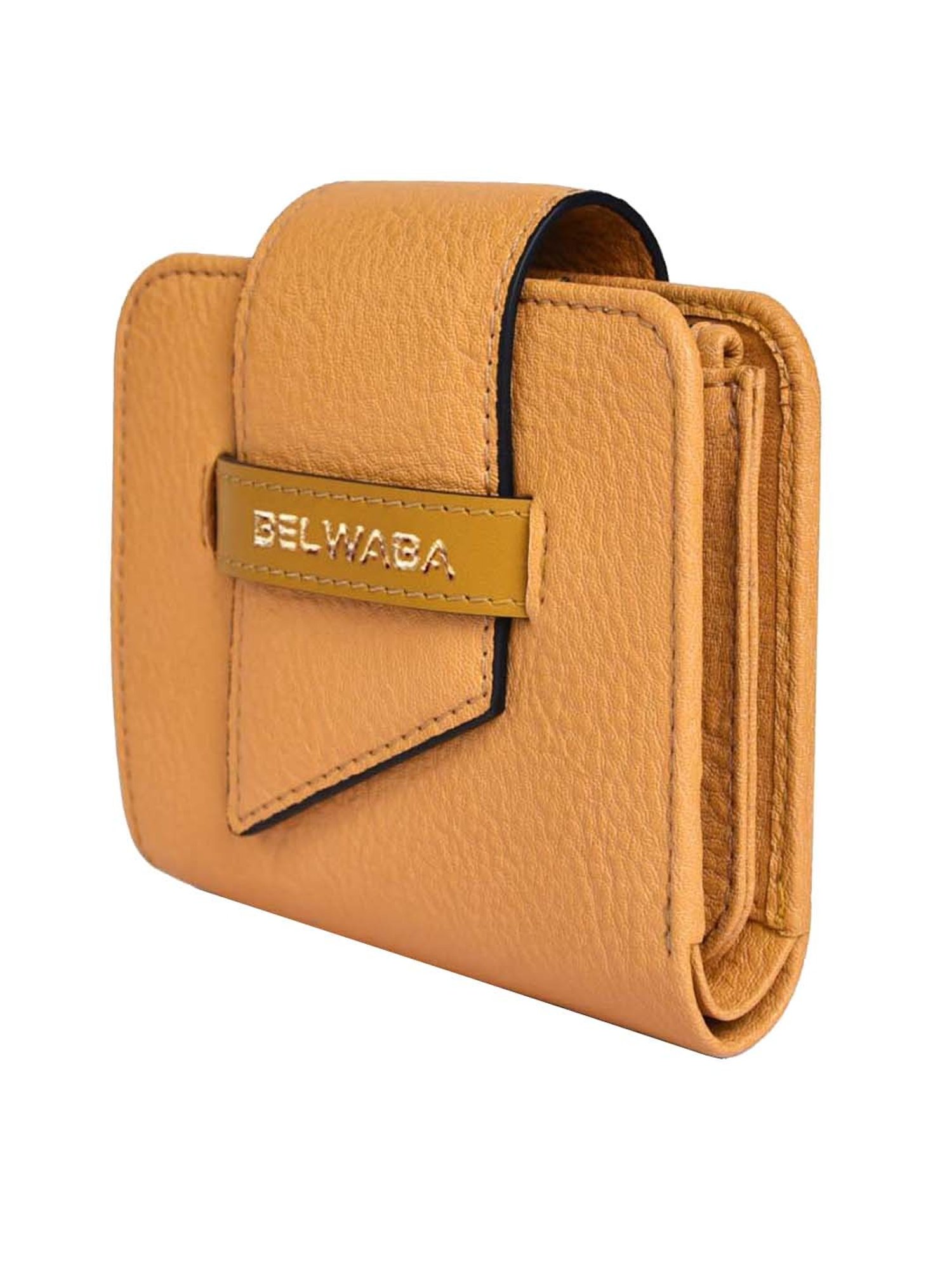 BELWABA Yellow Textured Bi-Fold Wallet for Women