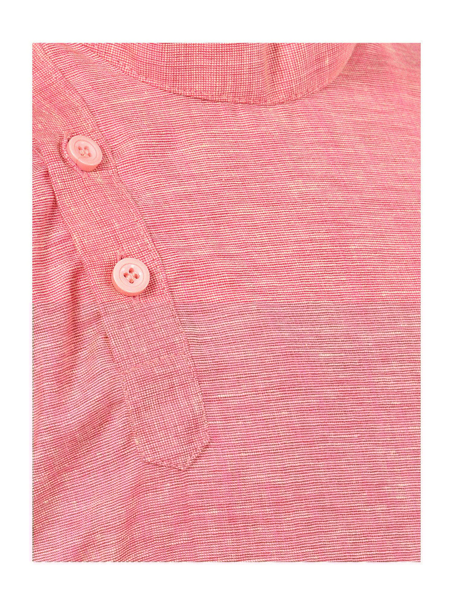 Deyann Kids Pink & White Solid Full Sleeves Kurta with Pyjamas