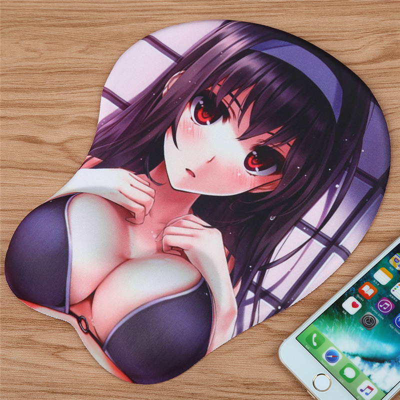 Anime 3D Mouse Pad Mat Wrist Rest Soft Silica Gel Sexy Breast Mousepad Japan Korea France Drop Shipping Mouse Hand Resist
