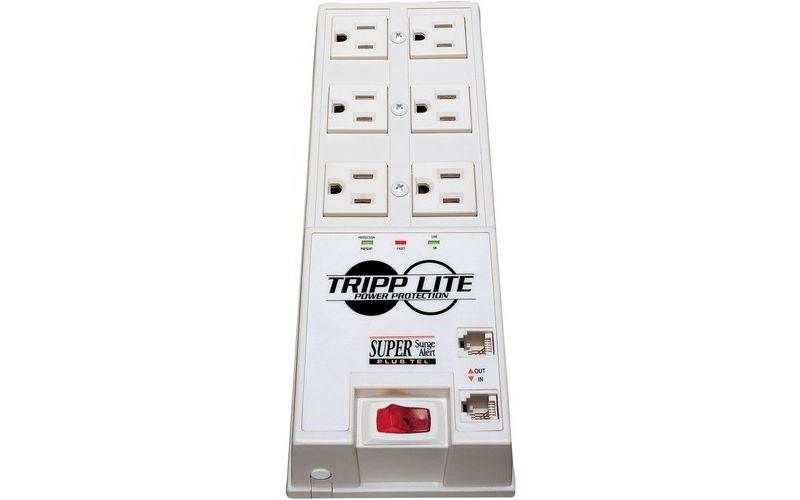 Tripp Lite Surge Protector Power Strip 6 Outlet 6' Cord 3040 Joules Tel/DSL Auto Shut Off - Receptacles: 6 x NEMA 5-15R - 3040J