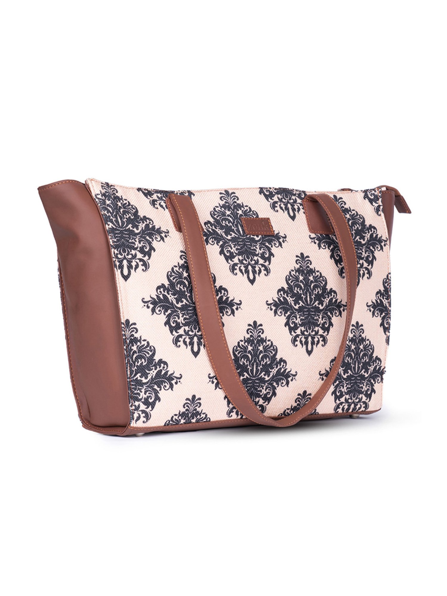 ZOUK Mughal Motif Multicolour Printed Tote Handbag