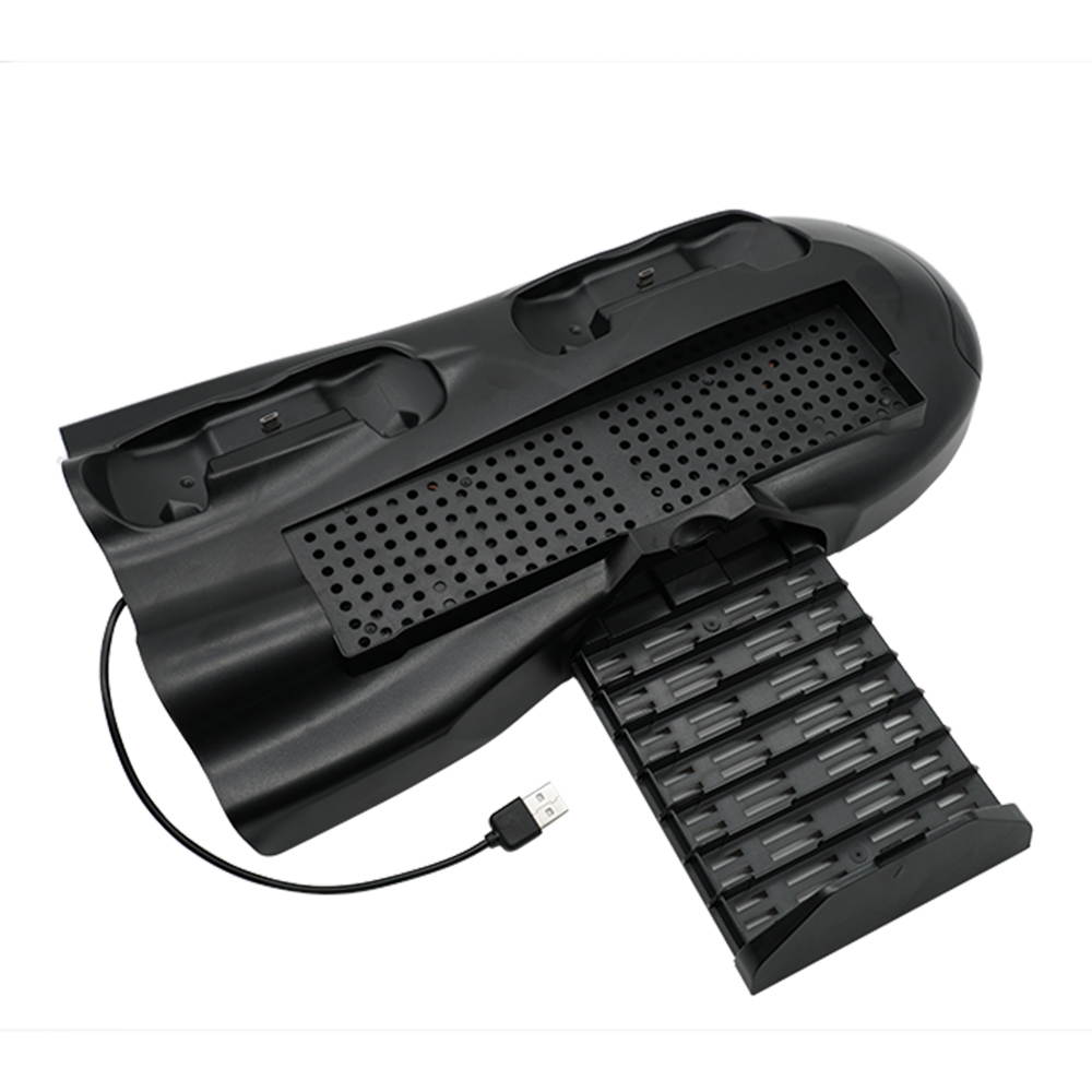 Multifunction Stand Vertical Stand Cooling Fan Charging Station Discs Storage for Xbox One X