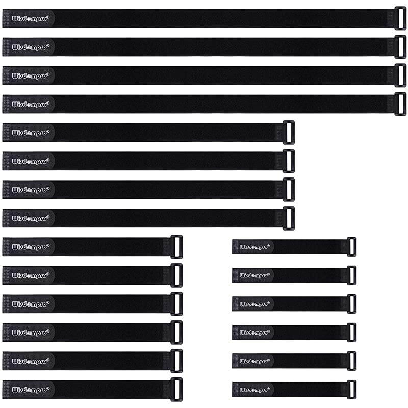 20 Pack 8 12 18 24 Inches Hook and Loop Reusable Fastening Cable Tie Down Straps by  Reusable Durable Functional Ties to Keep Your Home Office Workspace from Tangled Messes of Cords