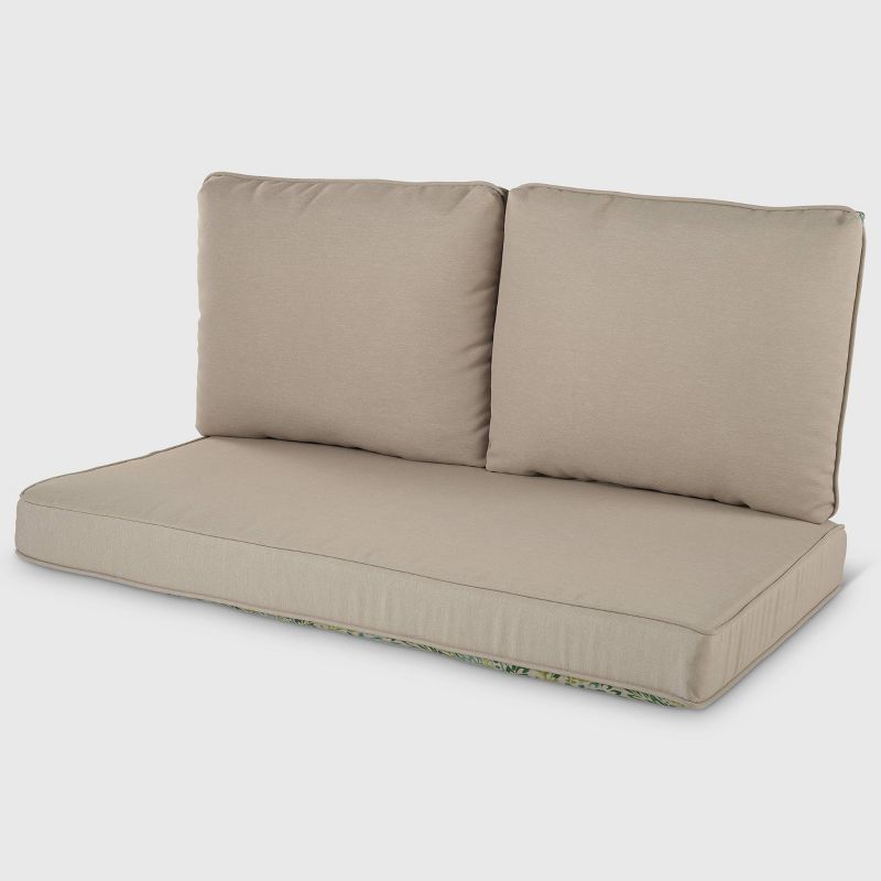 Rolston 3pc Outdoor Replacement Loveseat Sofa Cushion Set Tan Paisley - Haven Way